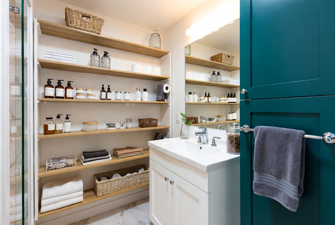 Under-sink bathroom cabinet organizer